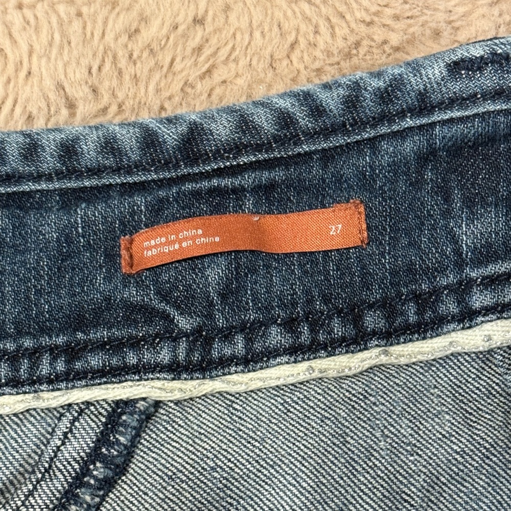 Denim Button-Front Embroidered Women’s Shorts - Blue - Picture 9 of 12